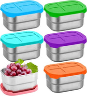 Set di Scatole per Pic nic in Acciaio Inox 12 Pezzi - Contenitori per Alimenti Impermeabili 240 ml - Coperchi in Silicone per Scuola e Nido - Scatola per Pasti Riciclabile per Casa e Cucina