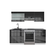 Vicco Unità di cucina Antracite lucido/bianco 200 cm senza piano di lavoro
