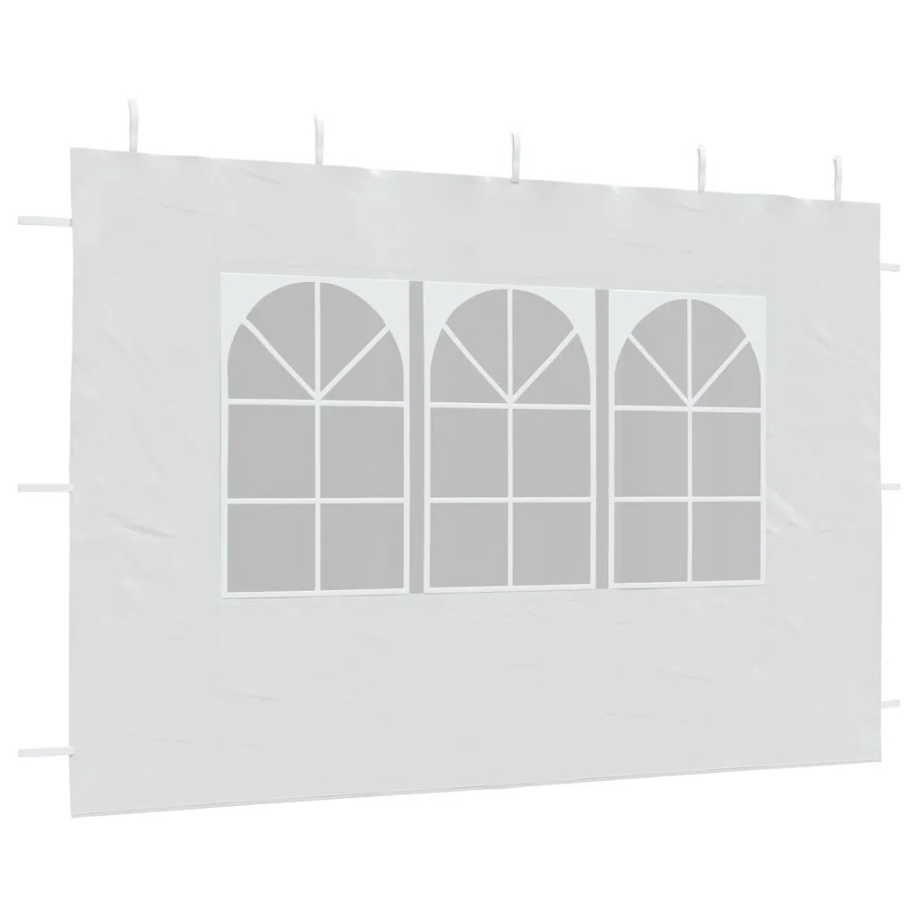 Parete per Tendostruttura in PE  2pz con Finestra Bianco 45113