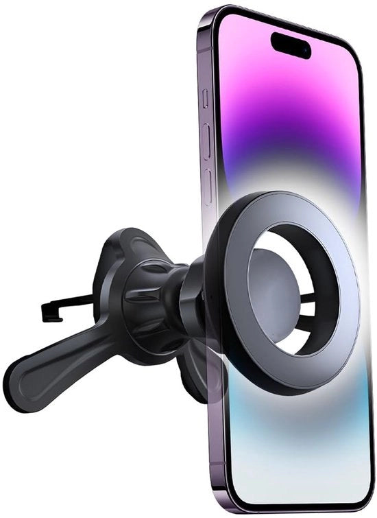 Oggetto di supporto magnetico per auto con apertura per ventilazione.