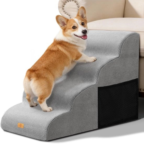 Trappola per animali 4 gradini - Antiscivolo - Impermeabile - 73x40x53 cm - Corduroy fluo in grigio