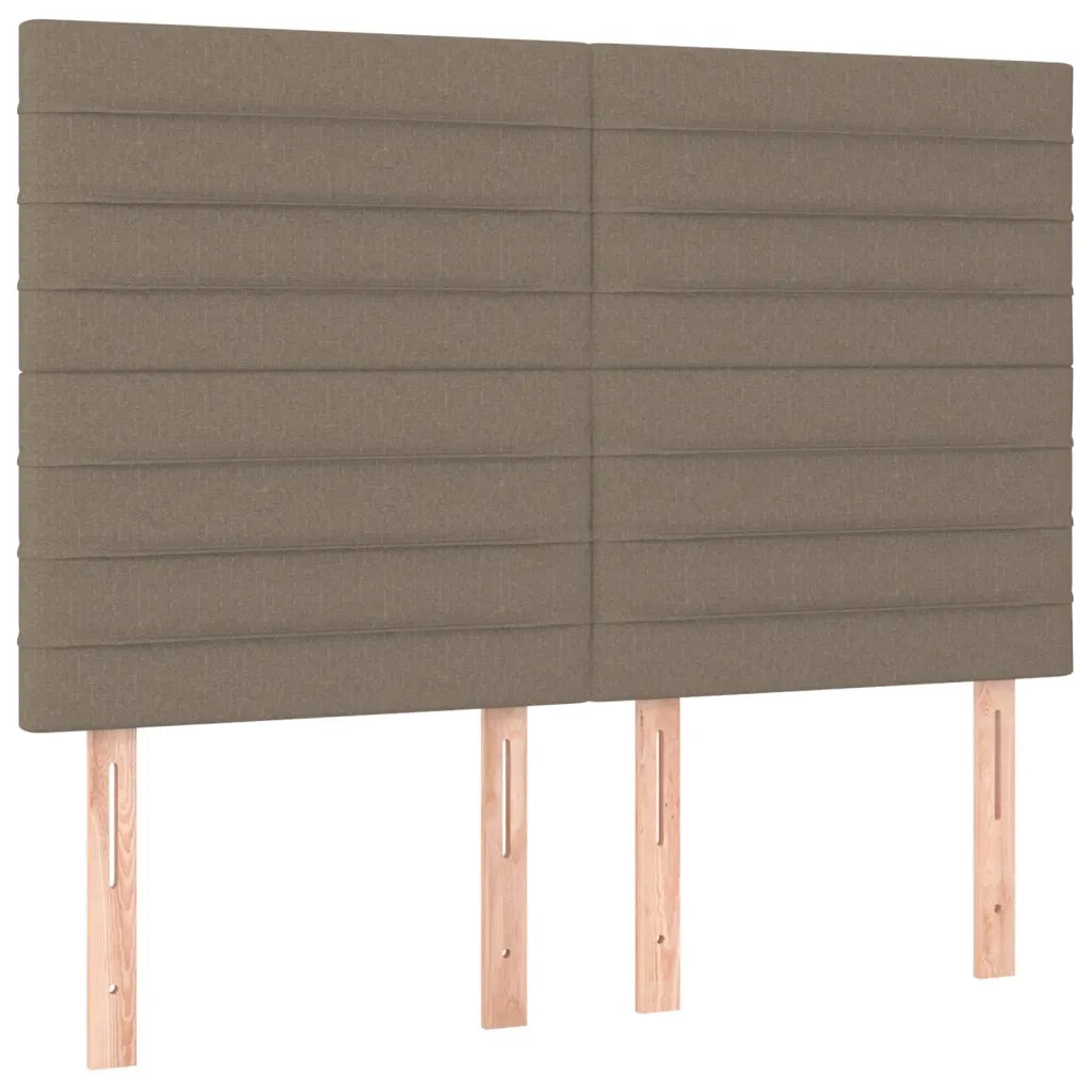 Letto a Molle con Materasso e LED Tortora 140x190 cm in Tessuto