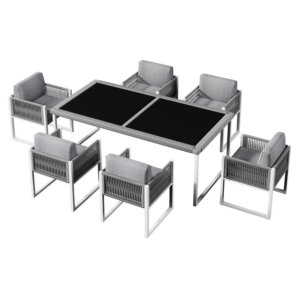 Set giardino - Xylo - 6 posti rope con tessuto lavabile