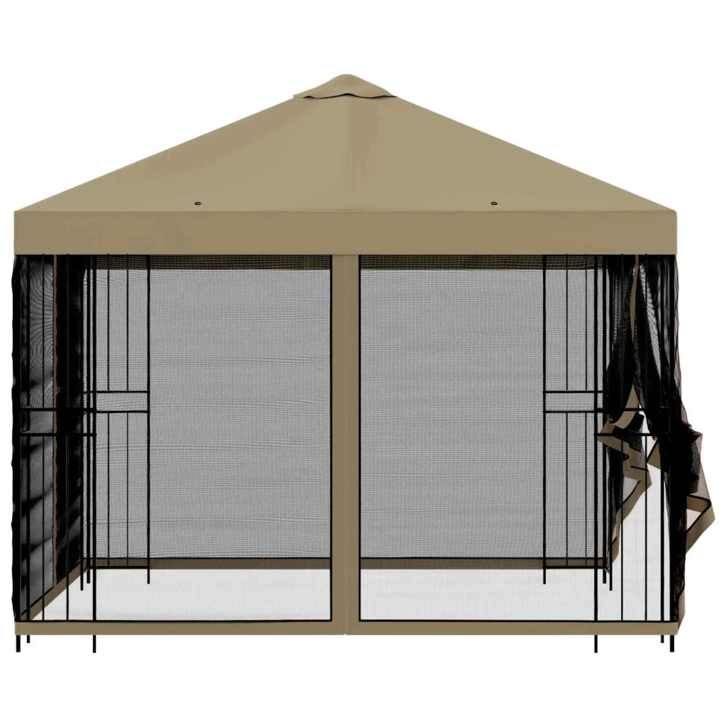 Gazebo | Pergolato da giardino con pareti laterali 3 x 3 m Beige
