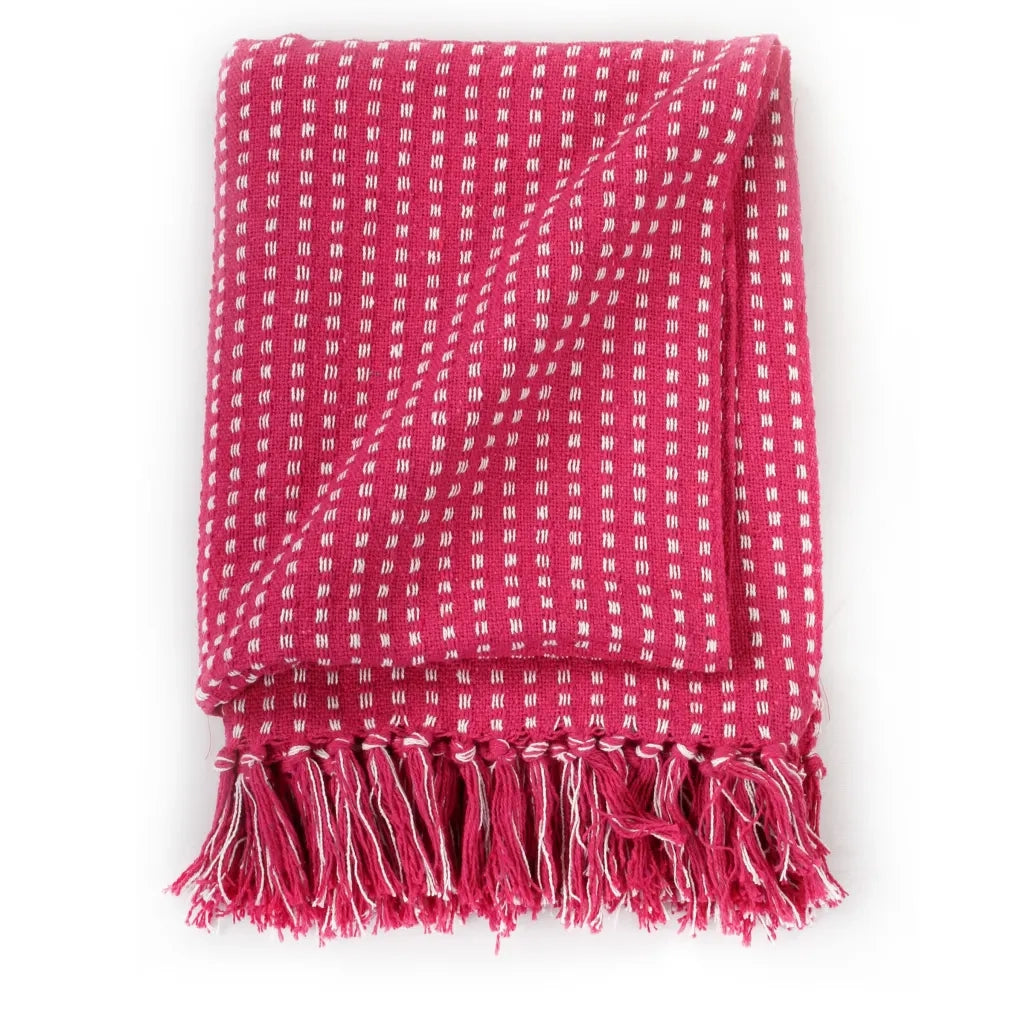Copriletto in Cotone Motivo a Quadri 160x210 cm Rosa cod mxl 68451
