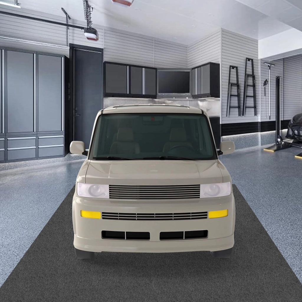 Tappeto per auto, tappetino antiscivolo e impermeabile, protezione contro fango, neve, olio e acqua, facile da tagliare, tessuto poliestere e LDPE, per garage, casa, ufficio, nero (600 x 220 cm)