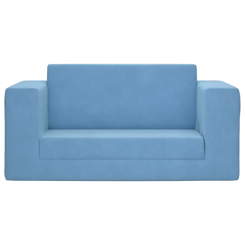 Divano Letto per Bambini a 2 Posti-Sofa Letto-Daybed-Divanetto Blu in Morbido Peluche 575883