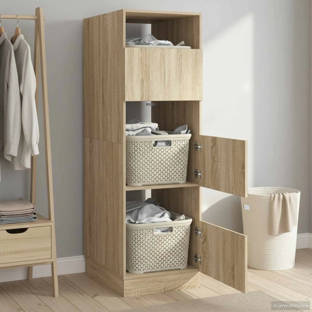 Mobile da lavanderia Sonoma 50 x 68 x 162 cm Legno multistrato