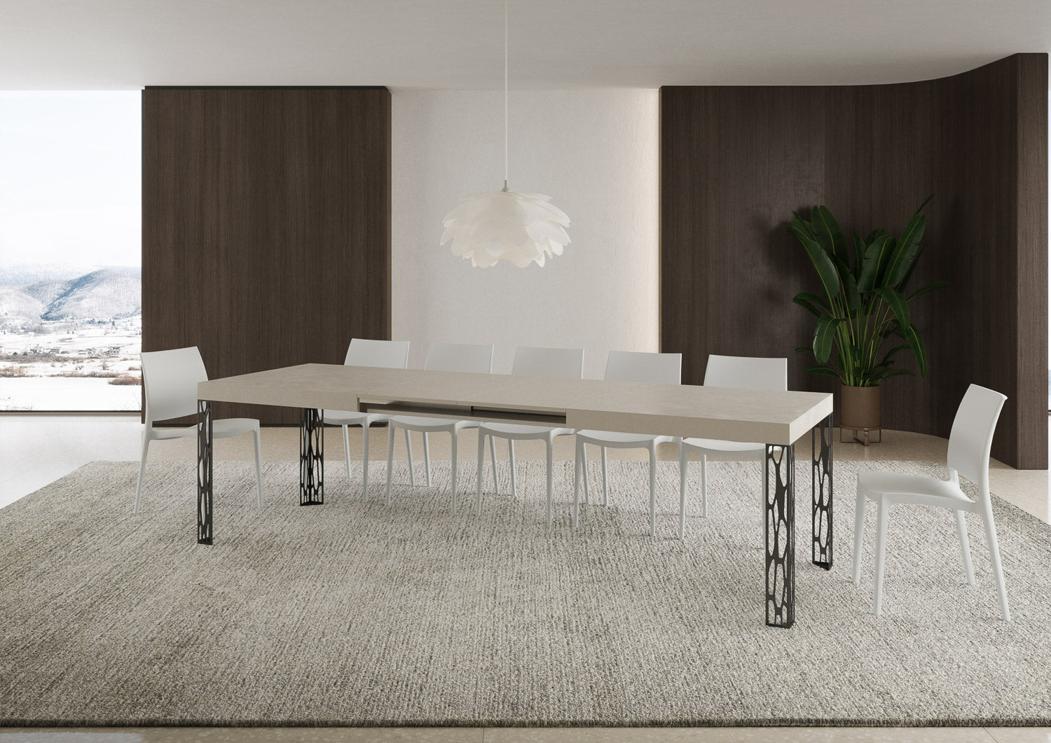 Tavolo Allungabile 200-304x90x77 cm Ghibli Cashmere Telaio Antracite