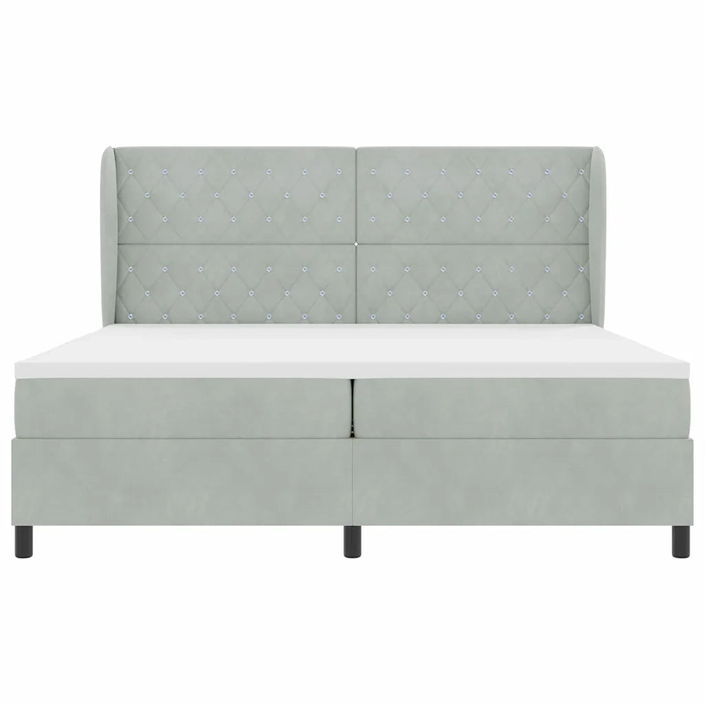 Letto a molle con materasso Grigio chiaro 200 x 200 cm Velluto 3340892
