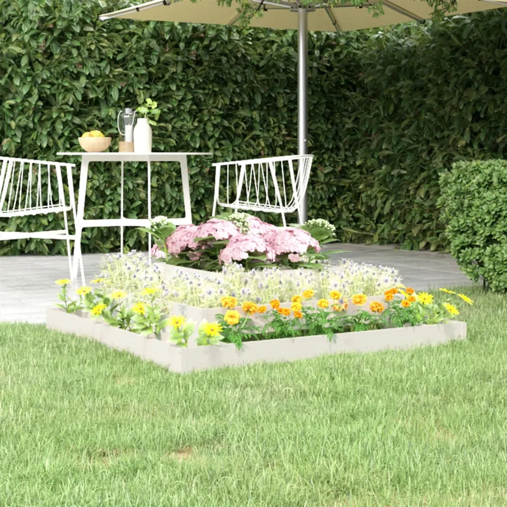 Fioriera | Cassetta per fiori | Vaso Bianca 110x110x27 cm in Legno Massello di Pino