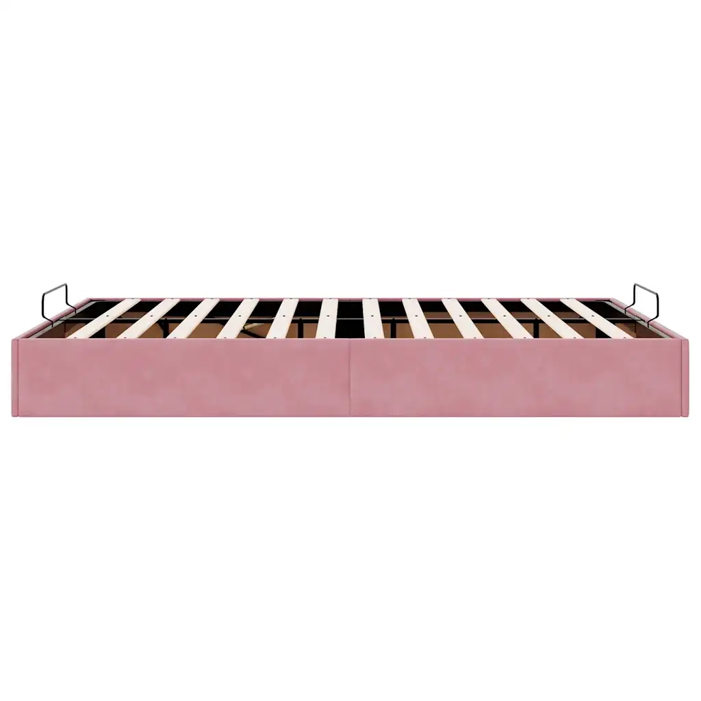 Struttura Letto Pouf senza Materasso Rosa 140x190 cm in Velluto 3310966