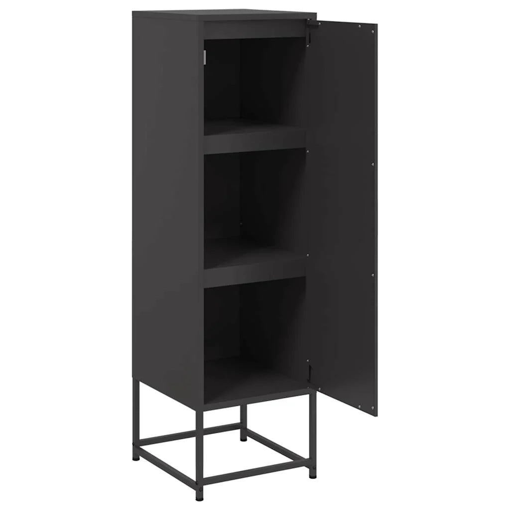 Buffet credenza cassettiera armadio mobile contenitore organizer cucina soggiorno salotto alto 36 x 39 x 123 cm acciaio nero 02_0034915