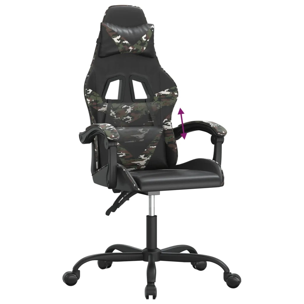 Sedia da Gaming | Sedia da e-sports Nero e Mimetico in Similpelle