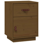 Comodino | Armadio da Notte | Mobiletto da notte ambra 40x34x55 cm in Legno Massello di Pino