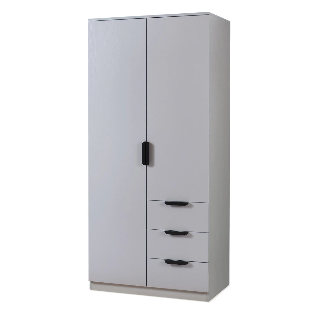 Armadio Guardaroba Eiselfing con Scomparti e Cassetti 176 x 80 x 52 cm Grigio [en.casa]