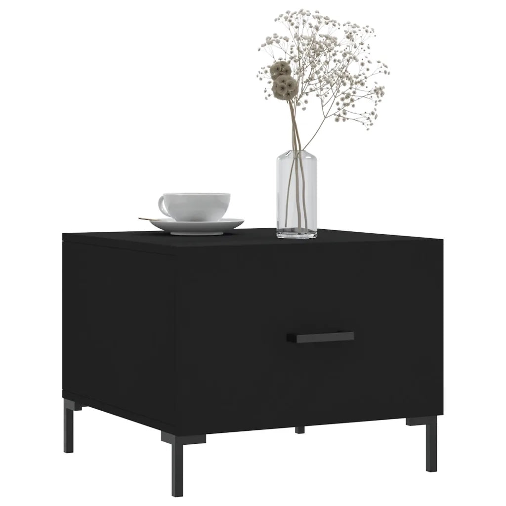2 pz Tavolini da salotto | Tavolino da caff¨¨ | Tavolino da Soggiorno Neri 50x50x40 cm in Legno Multistrato