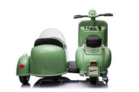 Moto Elettrica per Bambini Licenza Piaggio Vespa Sidecar 12V Verde