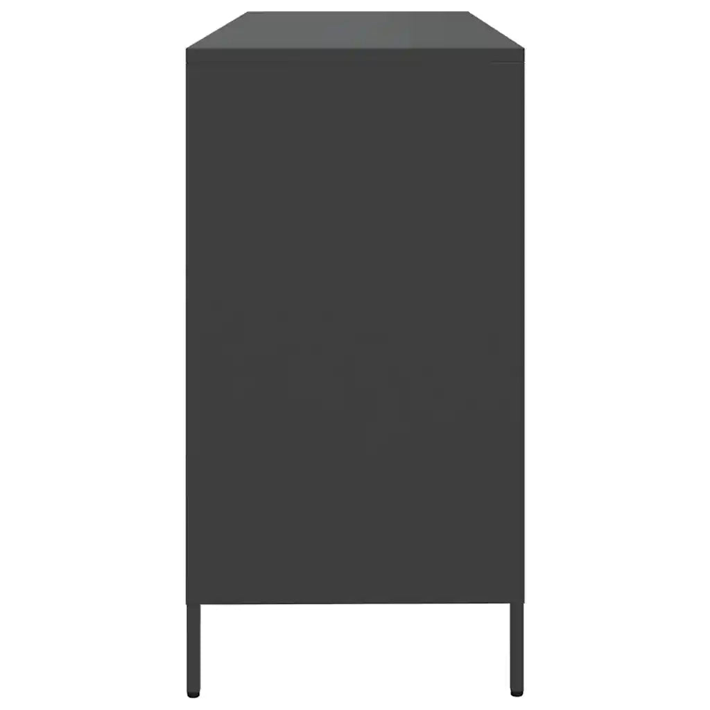 Credenza Nera 135x39x73,5 cm in Acciaio Laminato a Freddo 3307161