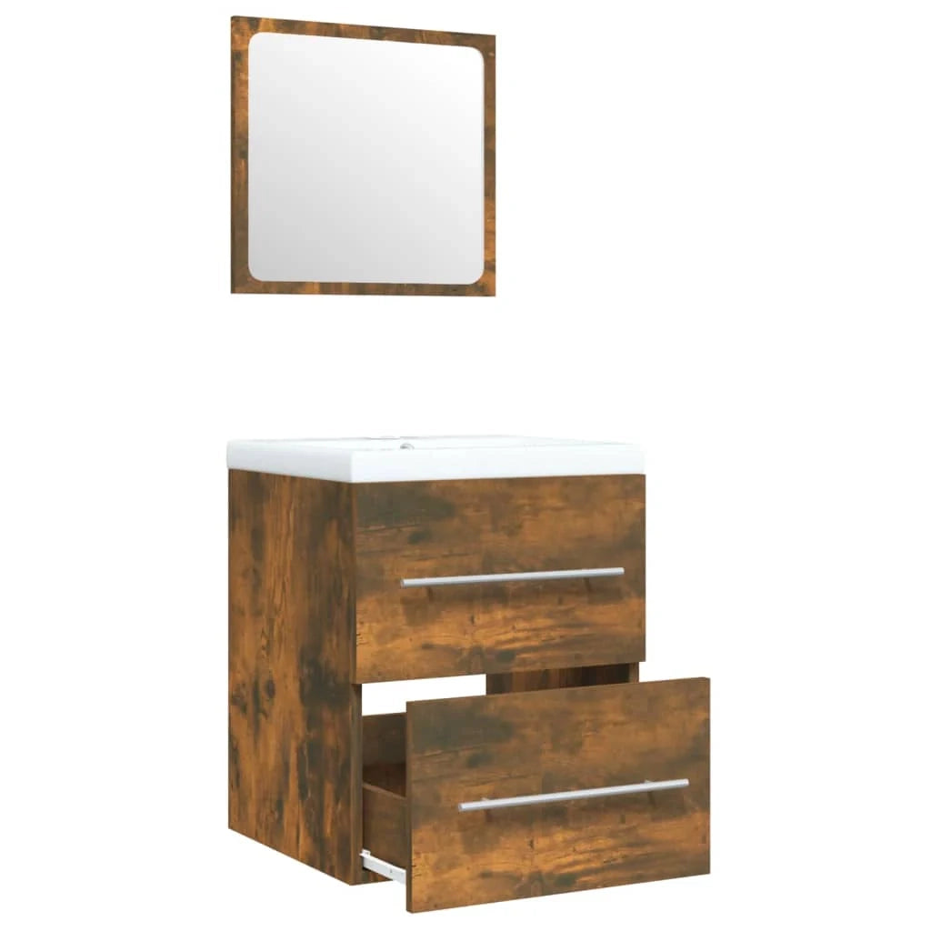 Mobile lavabo con vasca integrata 41 x 38,5 x 48 cm legno ingegnerizzato marrone 02_0006868