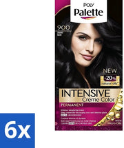6 x Palette Polimerica - Tinta Capellizia - Nero 900 - 115ml - Tinta Capellizia - Colore Capelli Nero - Tintura Capillare Permanente - Olio di Argilla - Copertura Grigia