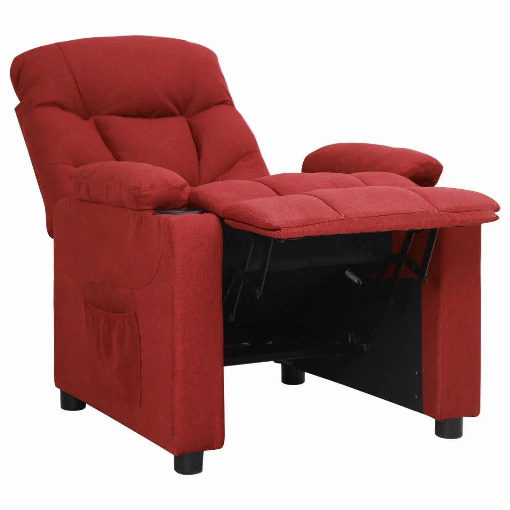 Poltrona Reclinabile in Tessuto Rosso Vino 339085