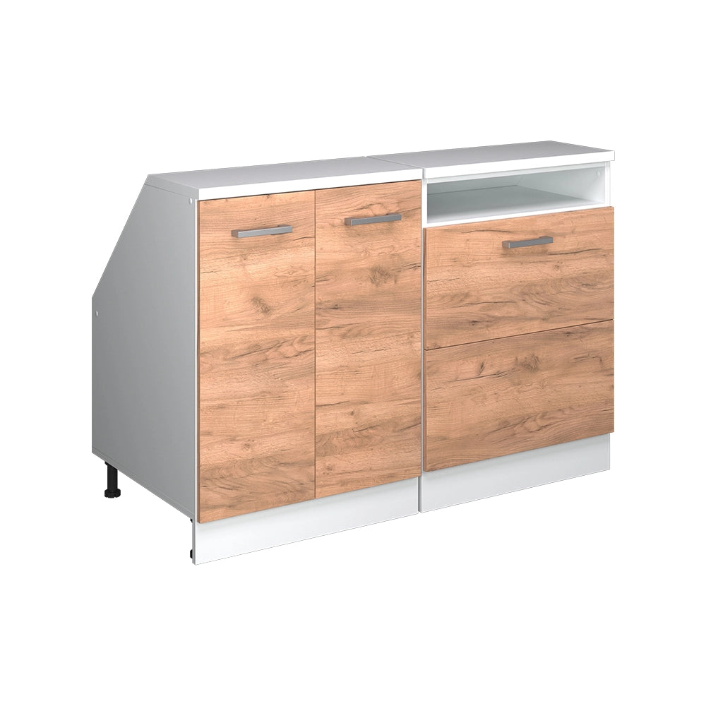Set di mobili sottotetto Rion Rovere dorato/Bianco 120 cm Set di 2 carcasse armadio profondità 60 cm Vicco
