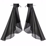 Manopole per donne con lunghe maniche - Cuciture a risvolto - Tessuto chiffon - Stile goth - Nero/ Bianco - Tessuto confortevole