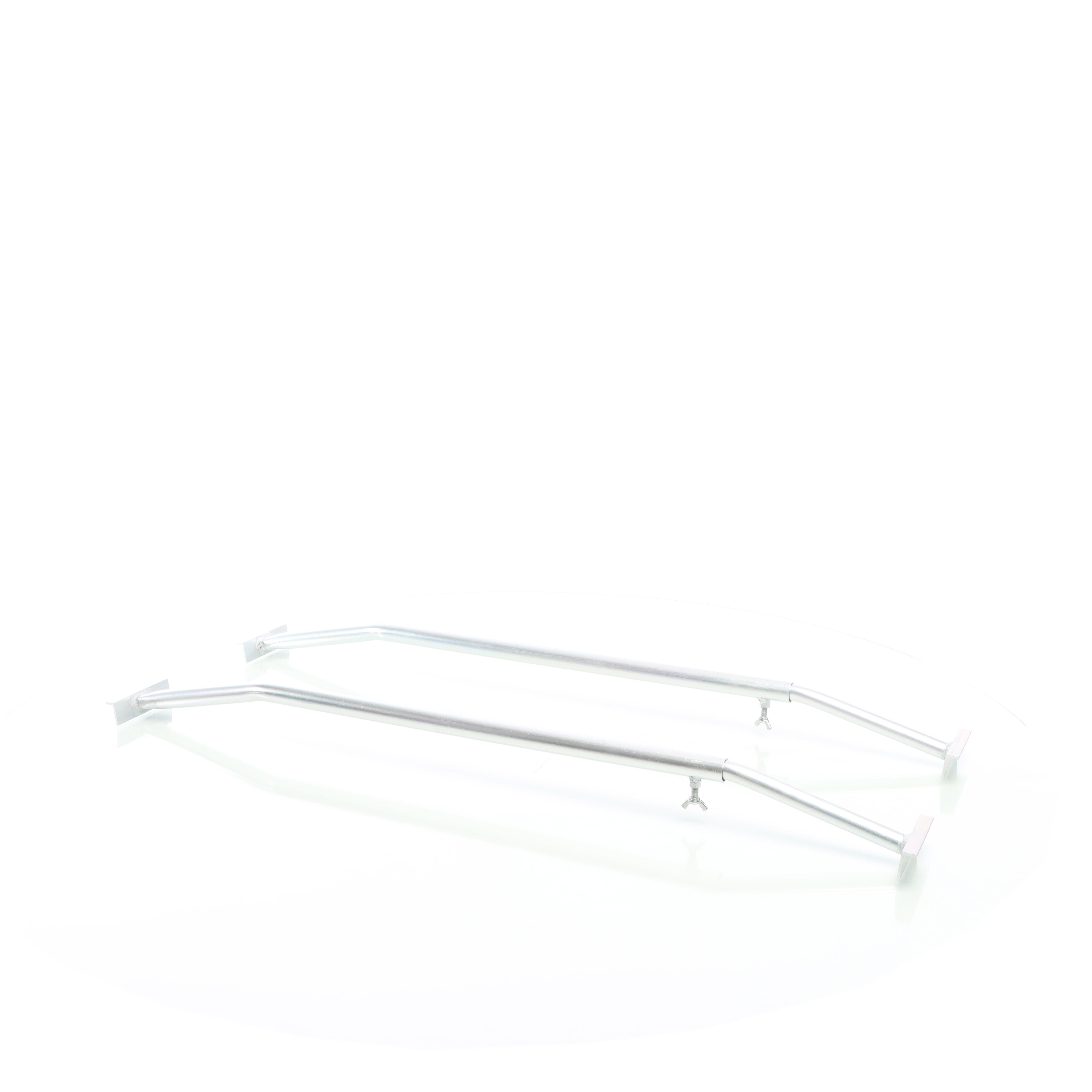 Staffe telo per rimorchi leggeri e carrelli appendice, 2 barre allungabili 100-145cm, in alluminio