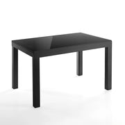 Tavolo allungabile in vetro temprato nero cm. H.75 x P.83 x L.120
