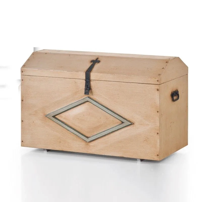 Cassapanca baule in legno grezza l.94 p.47 h.60 (815) - Mobili 2G
