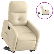 Poltrona | Sedia Relax Alzapersona Reclinabile Elettrica Crema in Tessuto