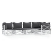 Mobili da giardino mobili da esterno set di mobili con cuscini 5 pezzi acciaio bianco 02_0018303