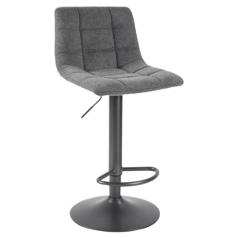 Set di 2 Sgabelli Clayton In Pu Tessuto Grigio E Base Grigio