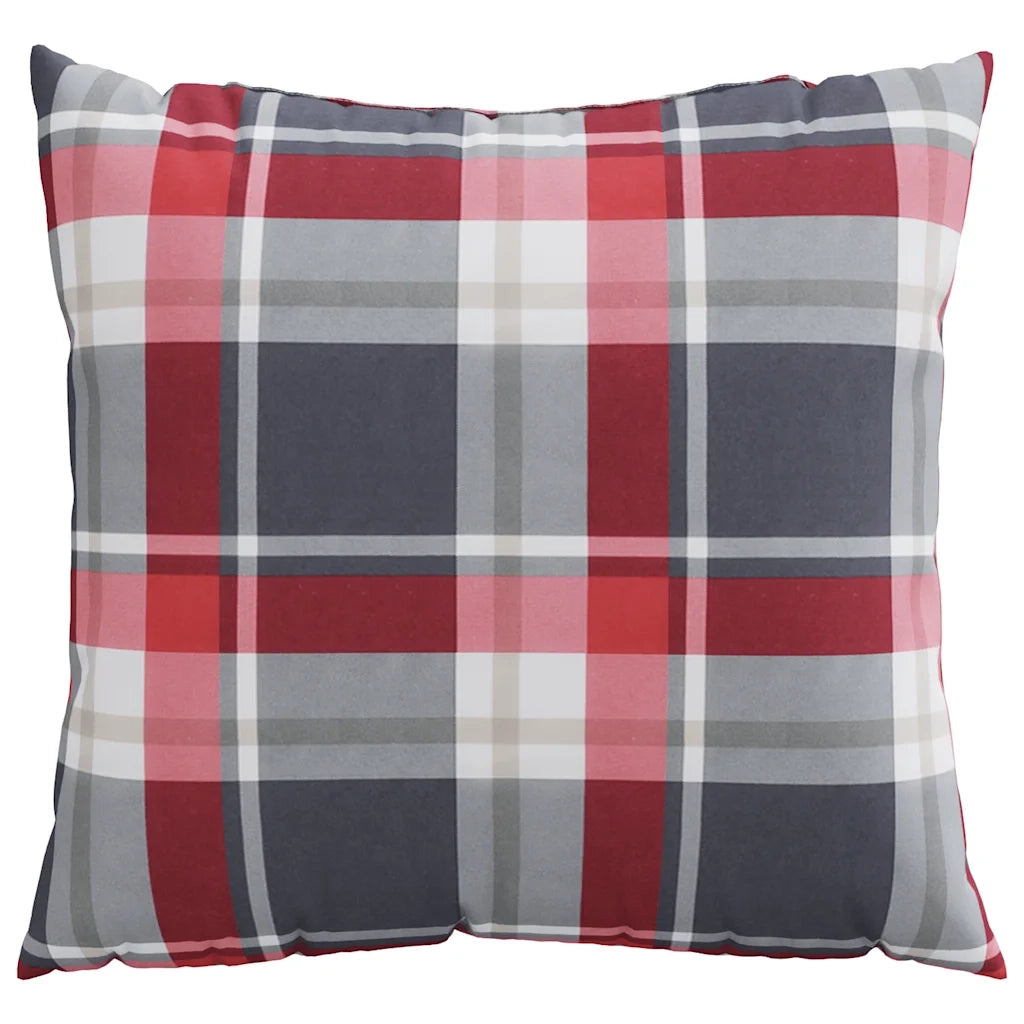 Cuscini per divano 4 pz Rossi a Quadri 40x40 cm in Tessuto 377753