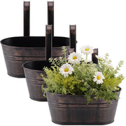 Set di 3 cesti in metallo per piante da appendere, cesti per piante da appendere, cesti per piante per balcone, cesti in metallo per piante da appendere con gancio per esterni, interni, decorazione per balcone, cancellata esterna