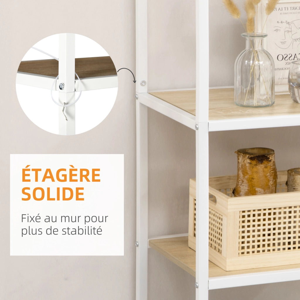 Libreria scaffale a 7 livelli stile industriale ¨C zephmum ¨C quercia 83x34x180 cm