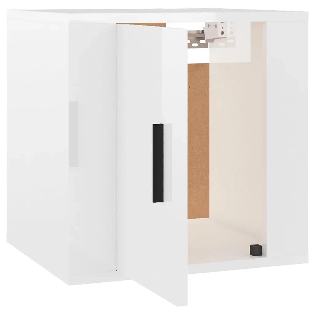Mobili Porta TV a Parete 2 pz | Armadietto TV | Mobile Porta TV Bianco Lucido 40x34,5x40 cm