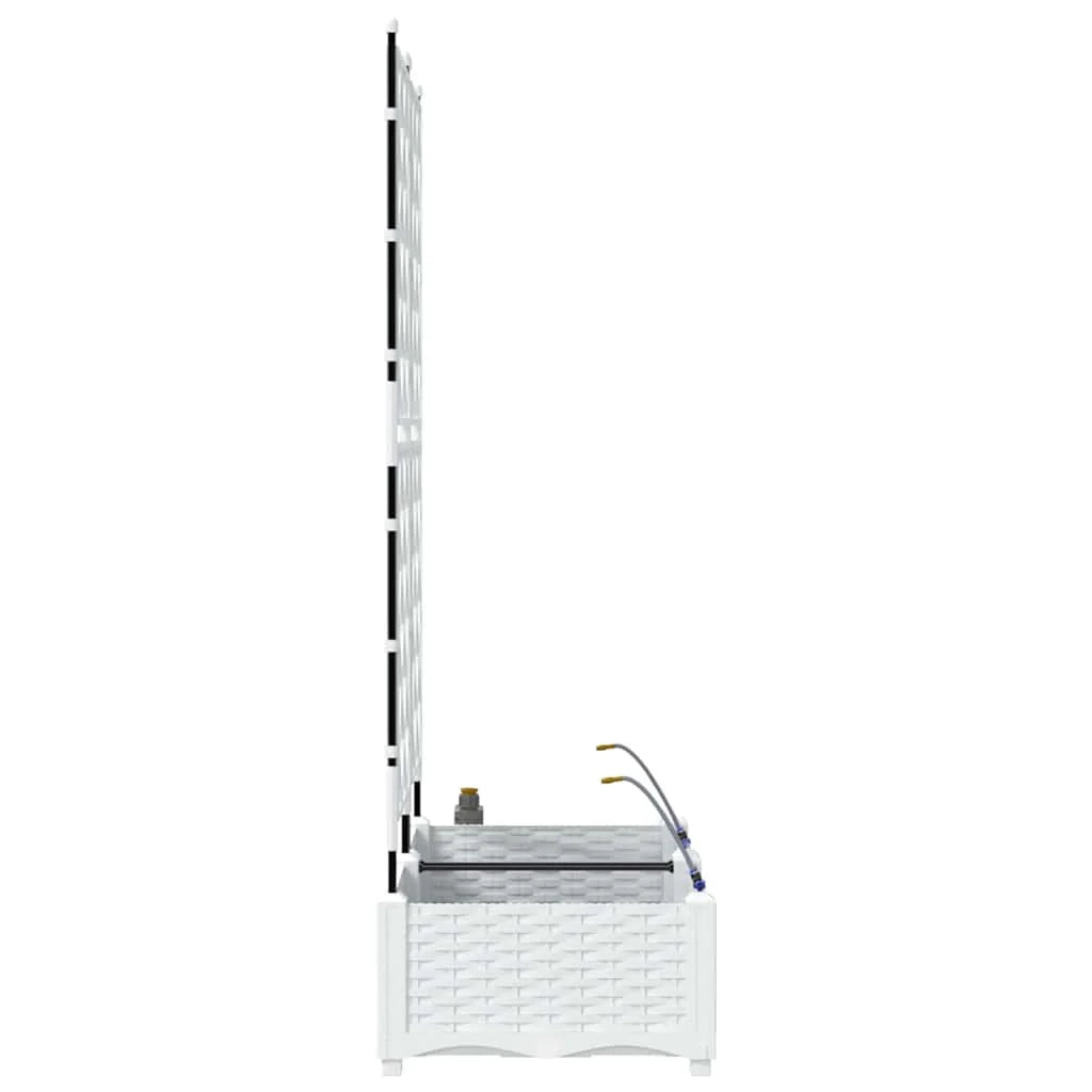 Set di 2 fioriere da giardino dal design moderno 80 x 40 x 126 cm pratiche con sistema di irrigazione acciaio bianco 02_0058613