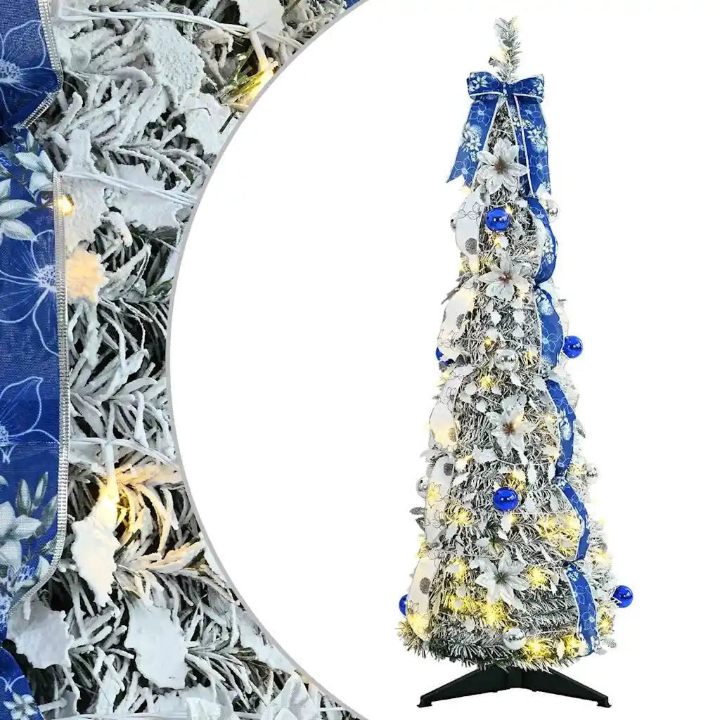 Albero di Natale artificiale con 50 LED Bianco 120 cm PVC