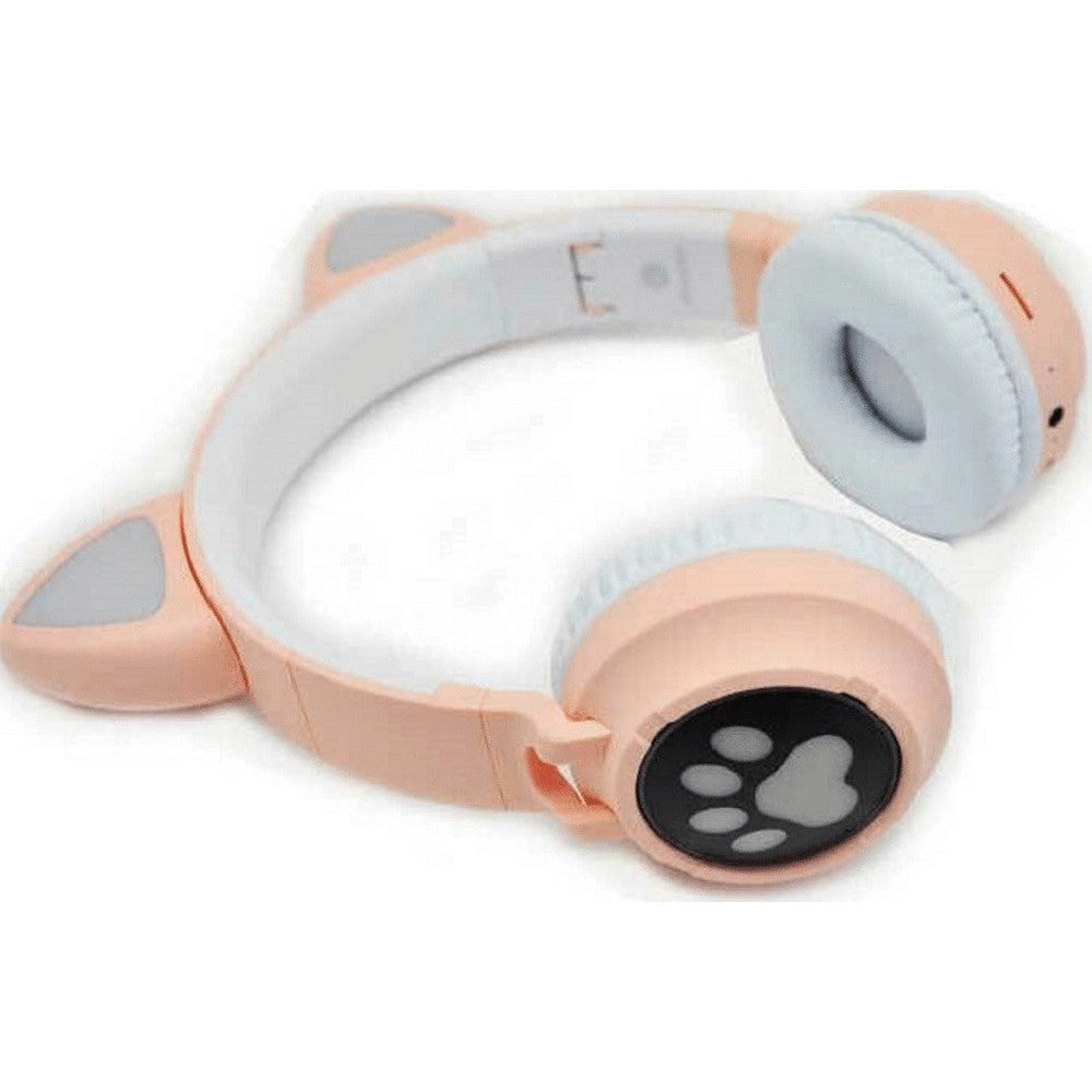 Trade Shop - Cuffie Auricolari Q-em3 Wireless Bluetooth Filo Orecchio Di Gatto Led Microfono -