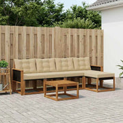 Set di divani da esterno 6 pz Naturale e Beige 3381897