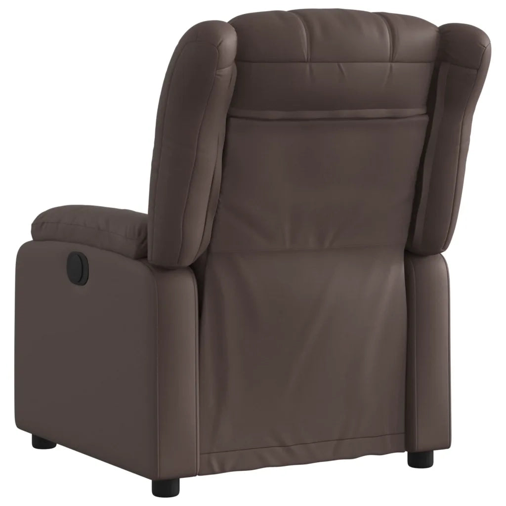 Divano Sedia-Poltrona Reclinabile Marrone in Similpelle 396075