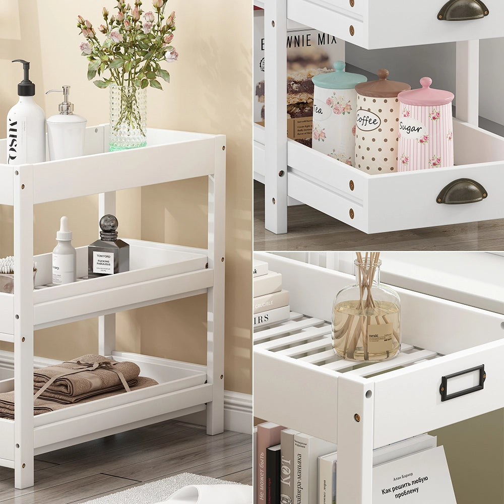 Vicco Scaffalatura di stoccaggio Bianco 33 x 66 cm con 3 ripiani