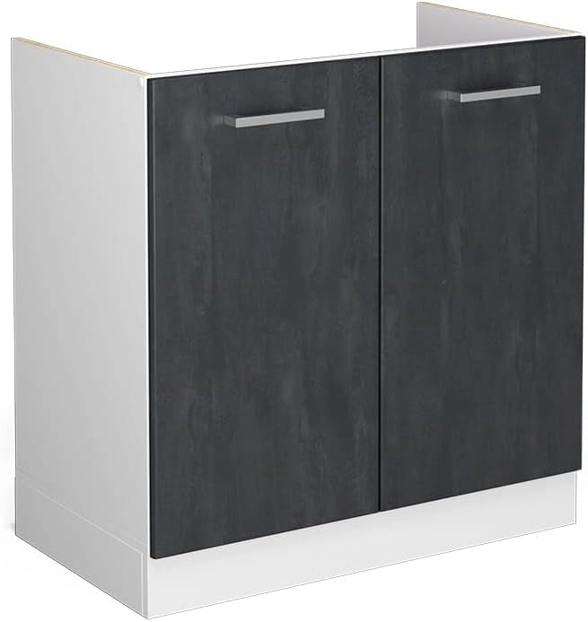 Frontale cucina R-Line, Calcestruzzo nero, 79.2 x 71.3 cm frontale del mobile per mobile sottolavello