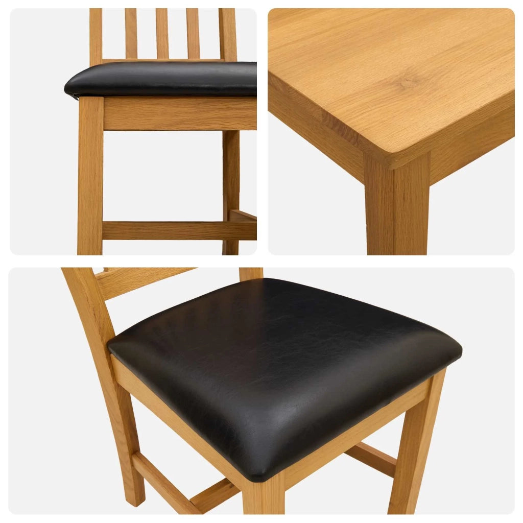 Set da pranzo 7 pz Nero Legno di Quercia Massello 3430255