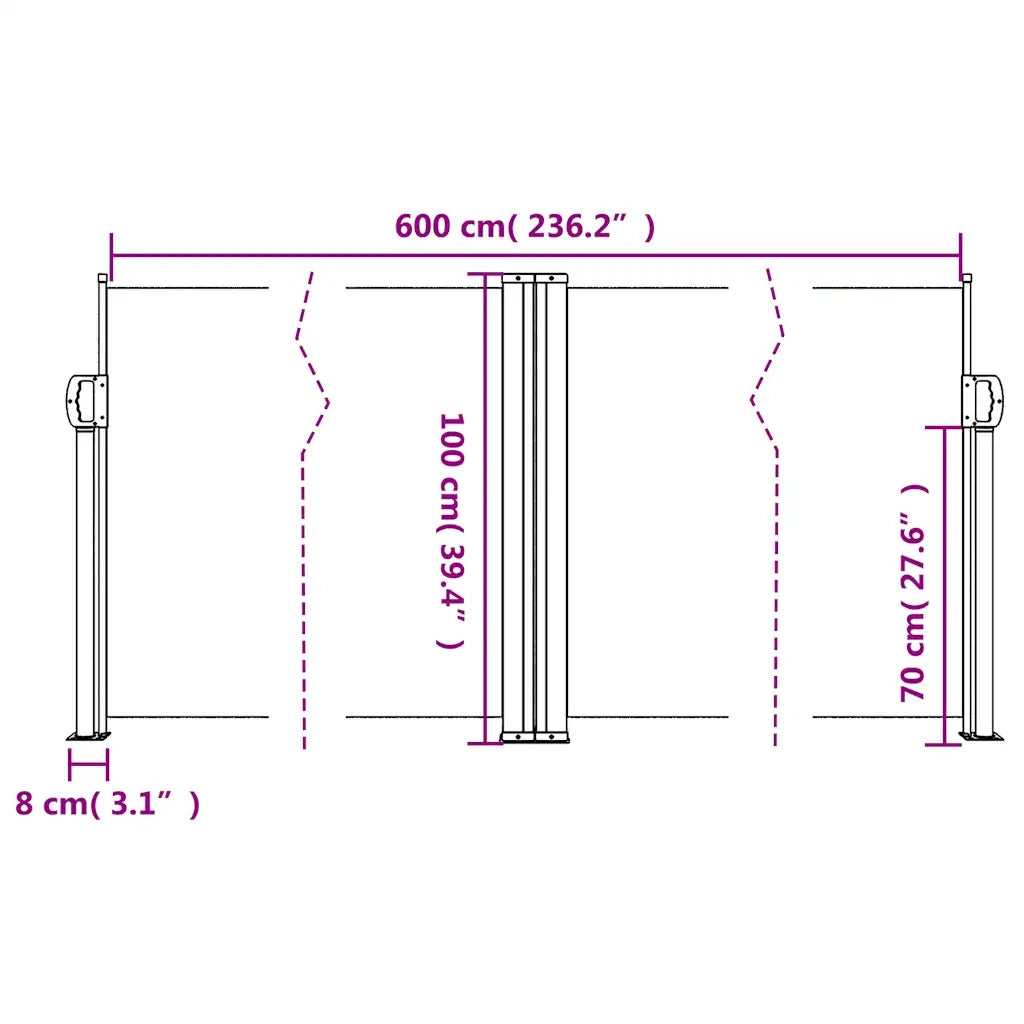 Tenda da Sole Laterale Retrattile Blu 100x600 cm 4004581