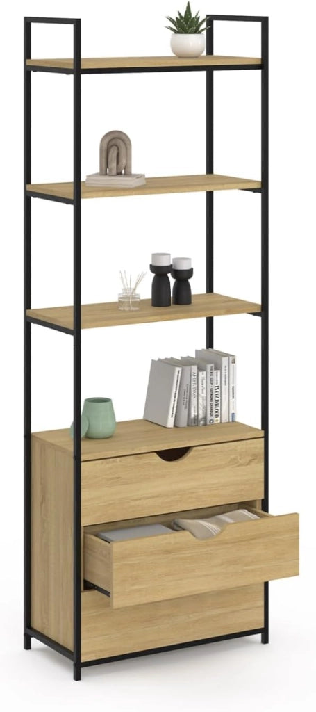 Libreria a 4 livelli con 3 cassetti DETROIT industrial design
