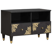Mobile TV Nero 70 x 33 x 46 cm Legno di mango massello 4018809
