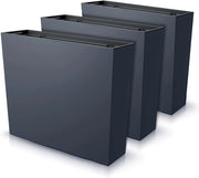 Set di vasi per piante - Vasi rettangolari per piante - Interno e esterno - Incluso supporto per impianto - 58x18x49,8 cm - Nero